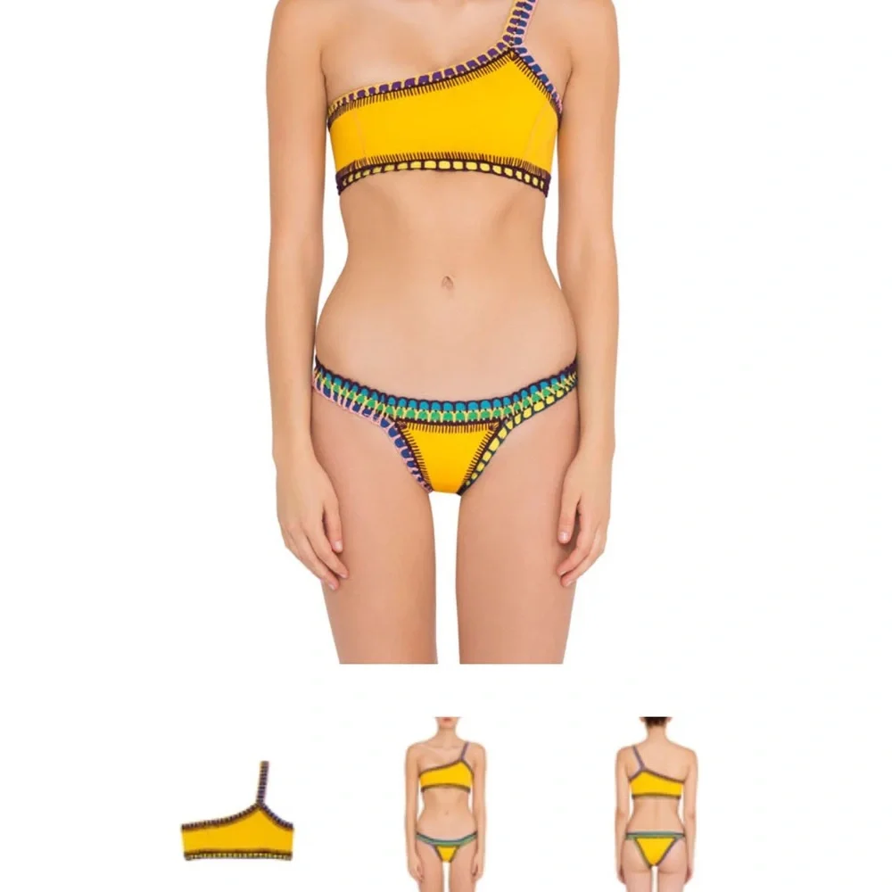 KIINI Blue and Yellow Bikini with Purple Trim - Picture 6 of 9